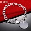 925 Sterling Silver Round Pendant Bracelet Wedding Jewelry