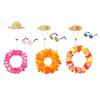 Summer Porch Goose Outfits Decorative Porch Goose Summer Costume Straw Hat and Hawaiian Lei Costume for 23/17in Goose Statue