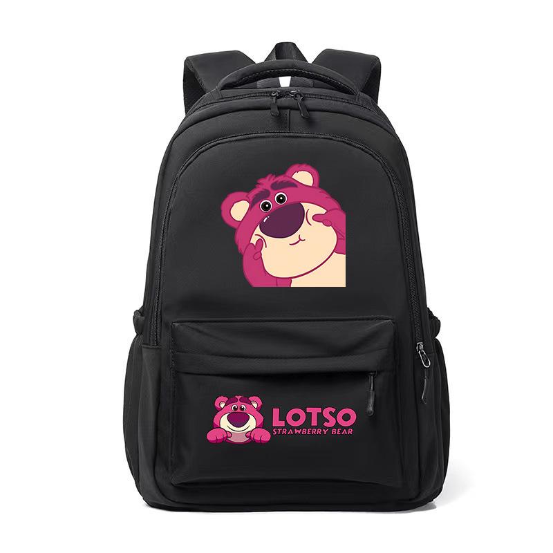 Cute Strawberry Bear Trend Backpack Men'S And Women'S Leisure Campus Student School Bag