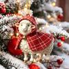 2D Flat Christmas Goat Hanging Ornament Christmas Tree Car Rearview Mirror Animal Hanging Decoration Simulation Acrylic Keychain