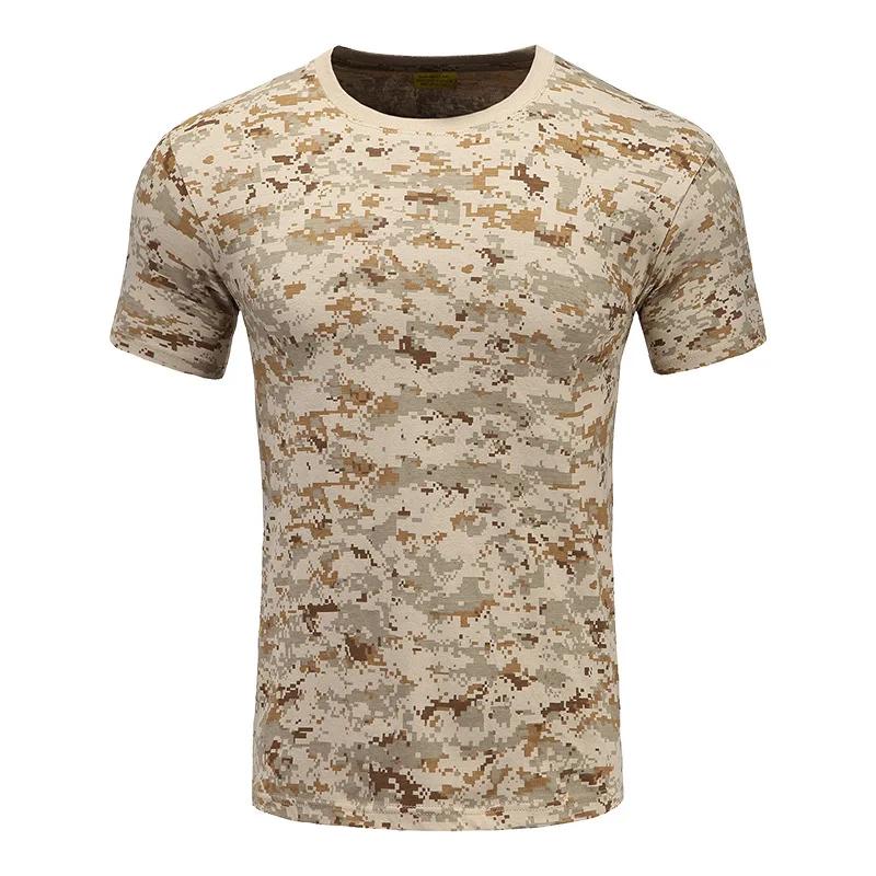 100% Baumwolle Taktisches T-Shirt Kurzarm Schnelltrocknend Jagdhemden Herren Camouflage Outdoor Sport Arbeit Training Airsoft Gefechtshemd