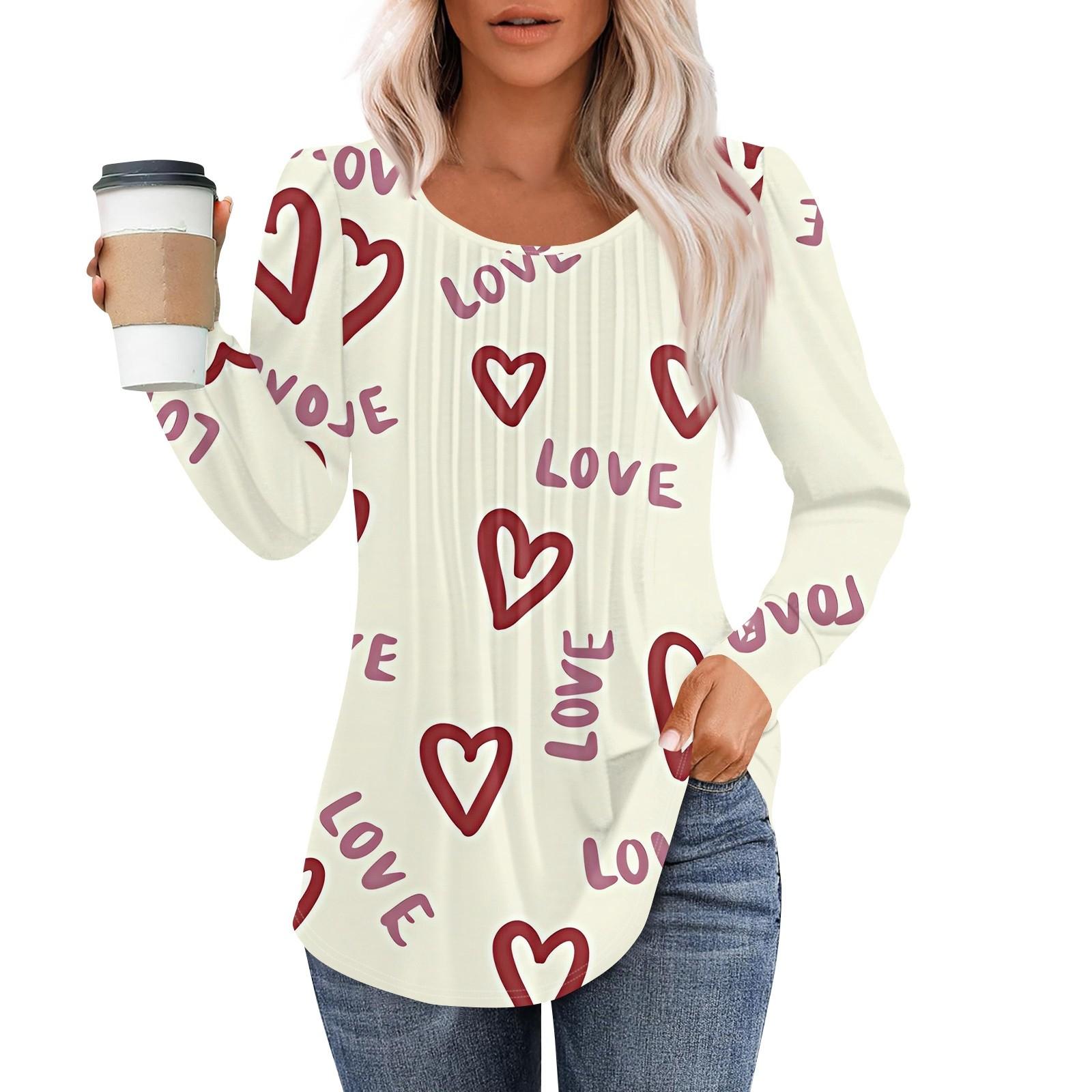 

Рубашки с длинным рукавом для женщин, топы, нарядные повседневные блузки, плиссированные топы-туники с круглым вырезом XL бежевый