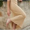 Elegante Faden Strick Solide Kleid Frauen Schlank O-Ausschnitt Kurzarm Hüfte Paket Weibliche Lange Kleider Sommer Dame Chic Robe
