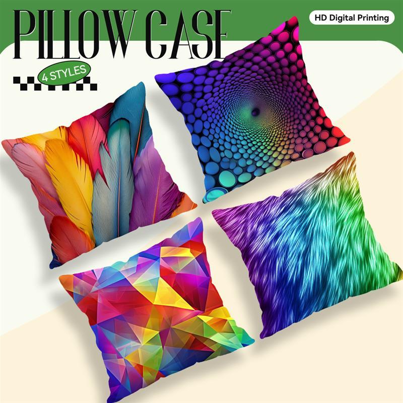 Colored Pattern Cushions Pillowcase Printed Polyester 45X45Cm Throw Pillow Cover Decorative Sofa Cushion Pillowslip Home Decor