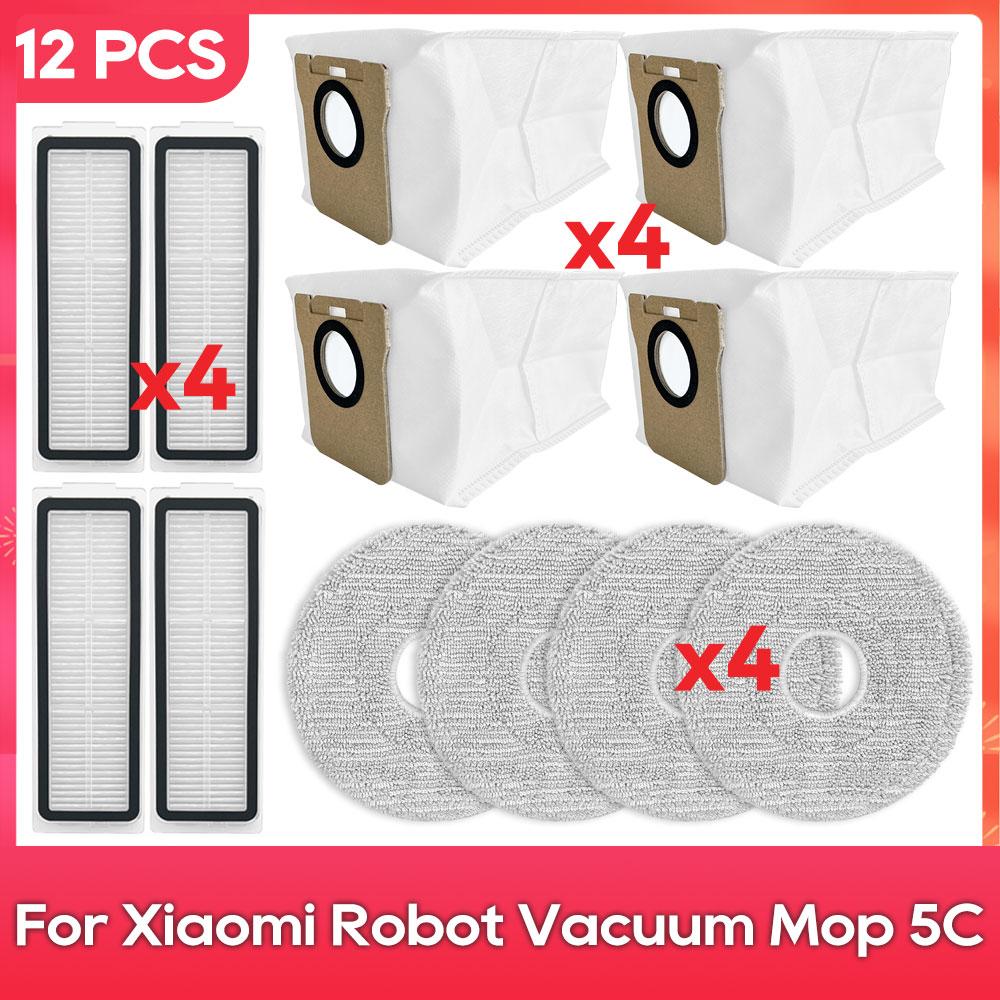 Fit For ( Xiaomi Robot Vacuum Mop 5C / OV42CN ) Main Side Brush Filter Mop Dust Bag Robot Vacuum Cleaner Part Accessories