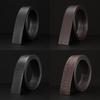 Men's 3.5" Wide Retro Cowhide Leather Belt, Automatic Buckle, Buckle-Free Option