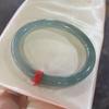 Myanmar Treated Jadeite Women's Bangle - Oil Green Floating Flower Design