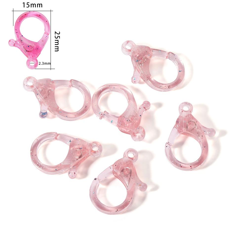 30Pcs/Lot Transparent Plastic Lobster Clasp Hook Key Chain Clips Connector For Key Chain DIY Jewelry Making Supplies Accessories