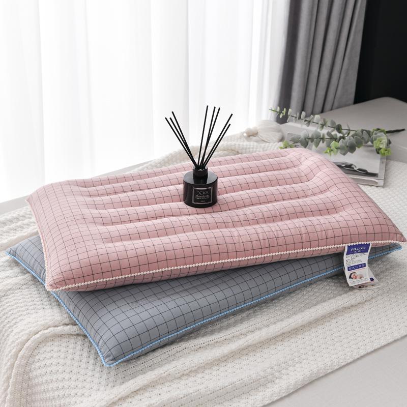 

Washable All-Cotton Low Pillow: Durable, Non-Collapsible, Sleep-Enhancing for Students and Adults 48x74cm Single