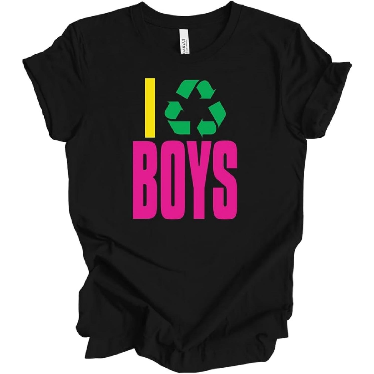 I Recycle Boys Funny Shirt Eco-Friendly No Boys Female Empowerment Ladies Graphic T-Shirt XXXXXL разноцветный