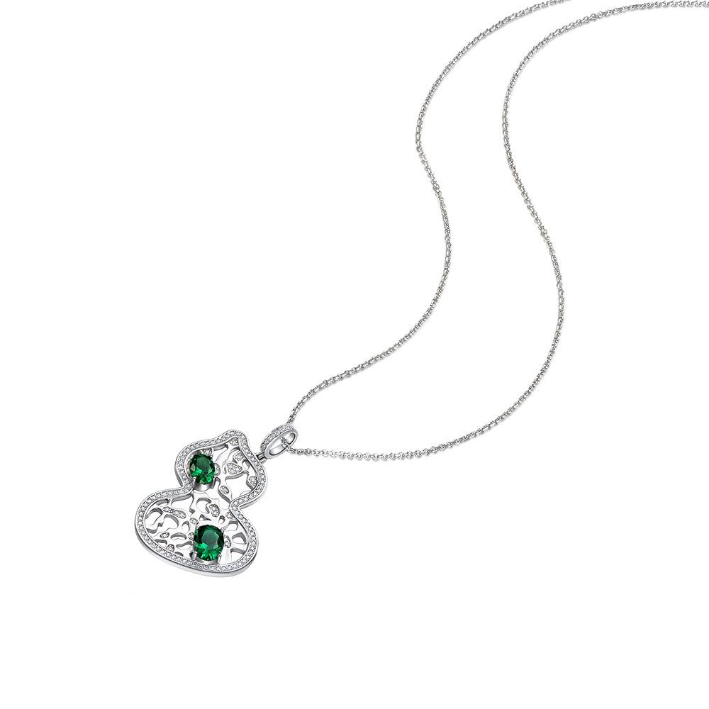 Gica Gema Green High Carbon Diamond Necklaces With 925 Sterling Silver 6*8mm Pendant Unique Design Romantic Fine Jewelry Wedding Party Gifts New Trend