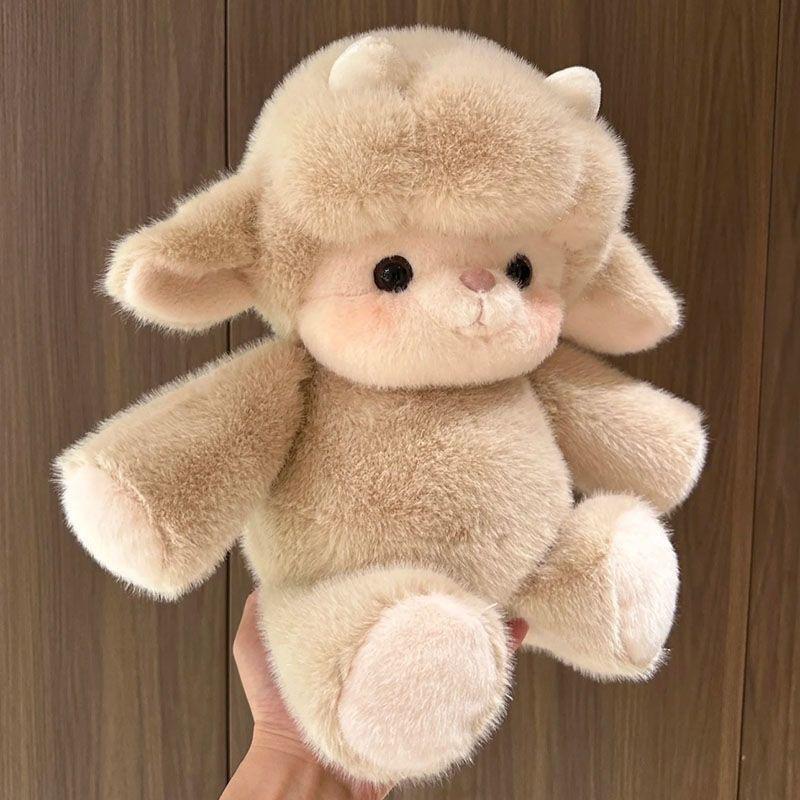 Kawaii Run Plush Toy Fluffy Stuffed Pink Pig Sheep Highland Cow Room Decoration Dolls Birthday Holiday Gifts