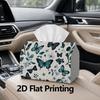 1pc, 2D Flat Printing, Tissue Box Butterfly Flower Pattern Printed Tissue Box, Suitable for Vacation Home Decoration, Kitchen, Living Room, Car Holida