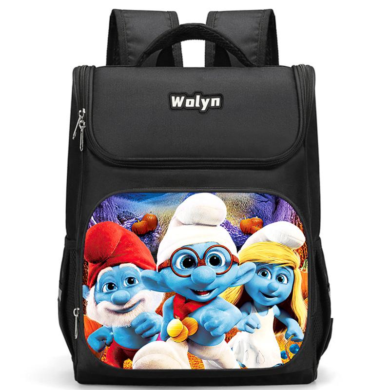 Smurf Anime Backpack Student Schoolbag Computer Bag