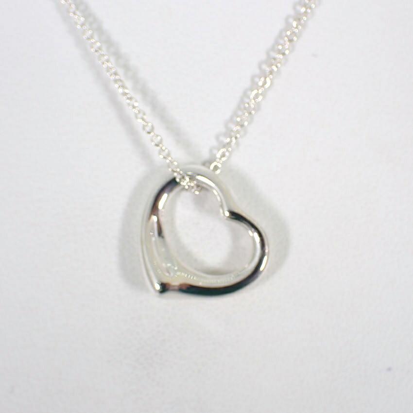 [Used] TIFFANY/Tiffany 925 Open Heart Pendant/Necklace/j62-3