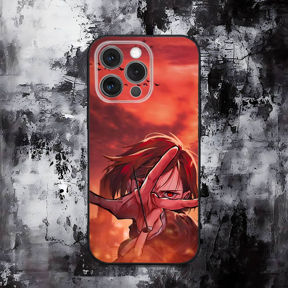 Jujutsu Kaisen Nobara Kugisaki Phone Case For iPhone 16,15,14,13,12,11,Pro,Max,Plus,X,XS,SE,E,Mini,Soft Silicone Black Case