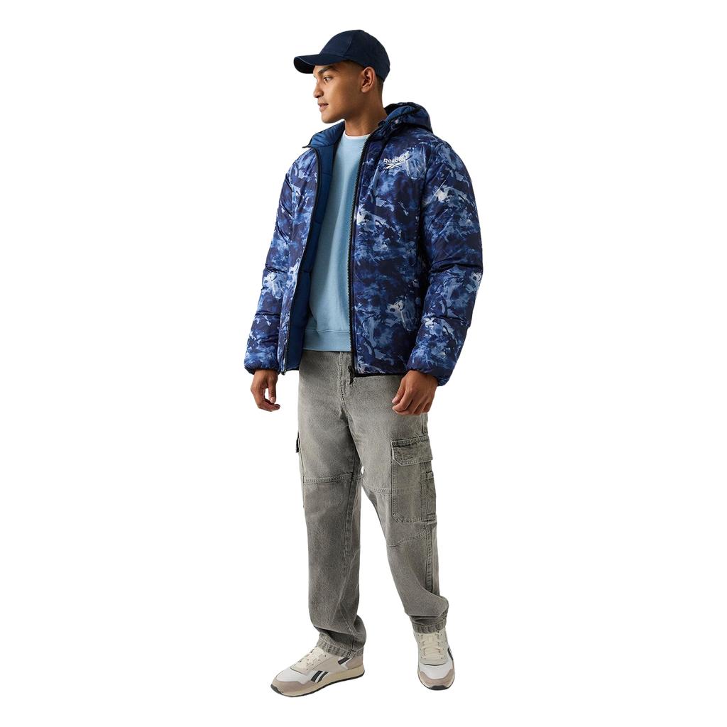 Reebok Chaqueta acolchada reversible para hombre con bloques de color