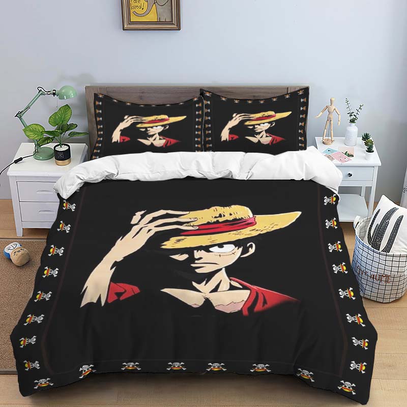 

Comfortable bedding set featuring the 3D cartoon comic Monkey D. Luffy, including duvet cover, pillowcases, and/or children s 135X200cm