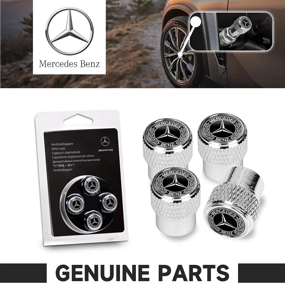BENZ 4 Stück/Set Rad Reifen Ventilschaftkappe Staubschutz für Mercedes-Benz C-Klasse W202 W203 W204 E-Klasse W221 Innenraumleisten