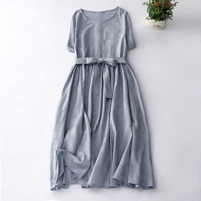 Jacquard Dress Texture Leisure with Blue Skirt