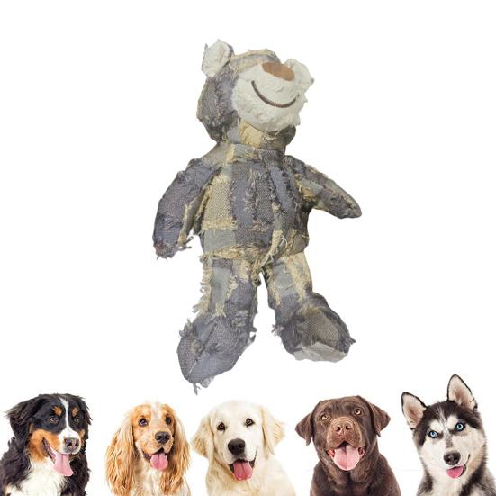 Jucărie de pluș ursuleț de pluș indestructibilă, jucărie de câine urs pentru mestecători agresivi, umplută