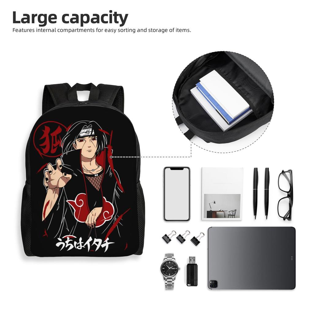 3D Printing N-Narutoes Akatsukis Backpack for Girls Boys Anime College School Travel Bags Men Women Bookbag Fits 15 Inch Laptop