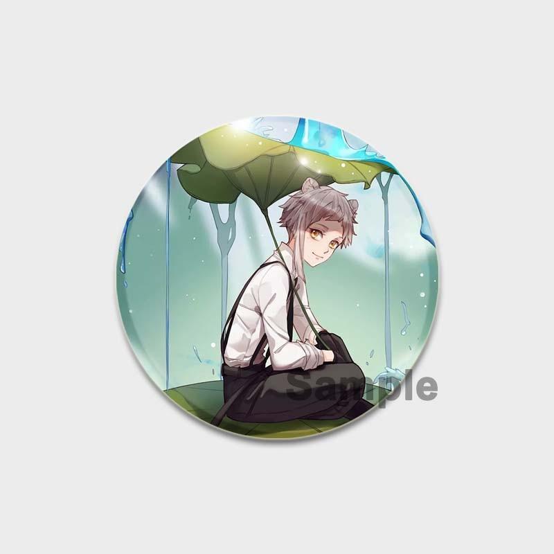 58MM 58mm Anime Bungo Toulaví psi Cosplay Odznak Roztomilá brož Nakajima Atsushi Kolekce Dazai Osamu Smaltované špendlíky na oblečení do batohu
