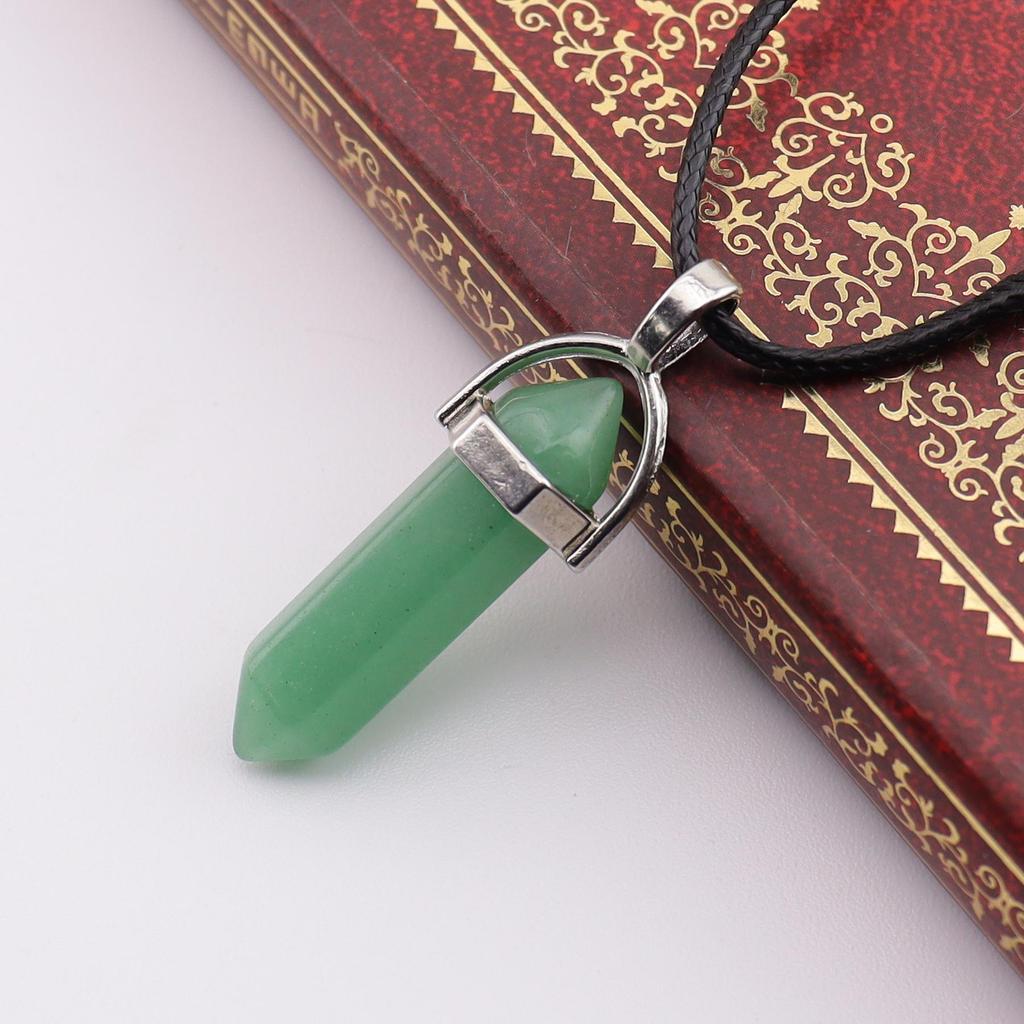 Handmade Amethyst & Rose Quartz Hexagonal Pendant Necklace N760
