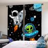 2PCS Digital Printed Curtains with Space Adventure Design, Stylish Window Drapes for Living Room Bedroom Home Decoration