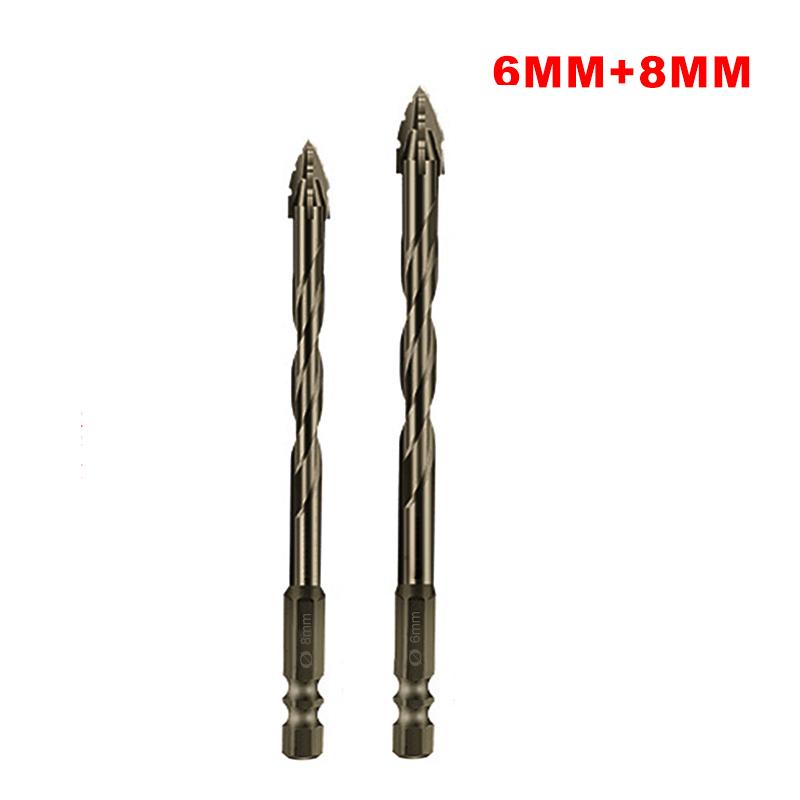 7PCS 3-12MM Four-Edged Serrated Eccentric Bit Set for Dry Drilling of Ceramic Tiles Glass Marble Concrete Stainless Steel 3