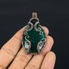 Emerald Pendant, 999 Copper Wire Wrapped Pendant Gemstone Jewelry, Handmade Pendant Amazing Jewelry, Gift For Her