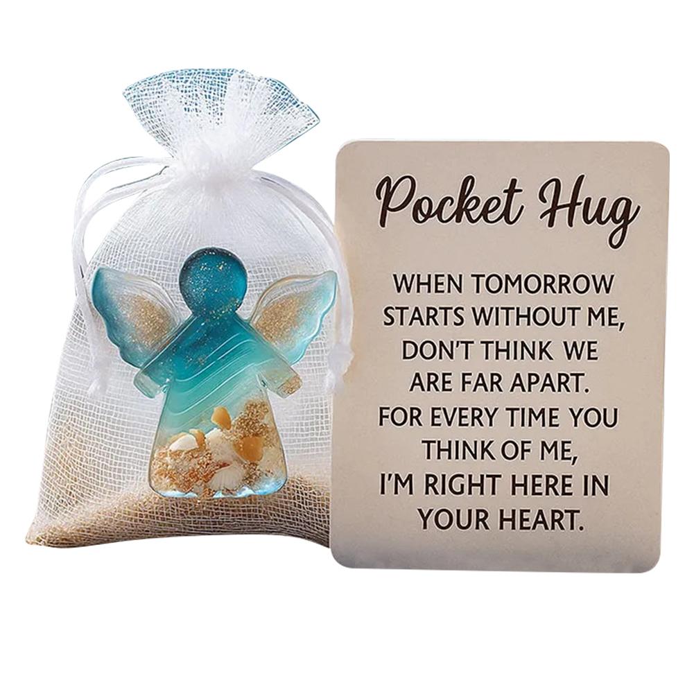 1-3Pcs Mini Resin Angel Pocket Hug with Encouragement Card Cute Birthday Gift Sentimental Present for Friends And Family