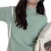 Simple Long-Sleeve Knit Sweater: Versatile Solid Color, Half-High Collar, Perfect for Autumn and Winter