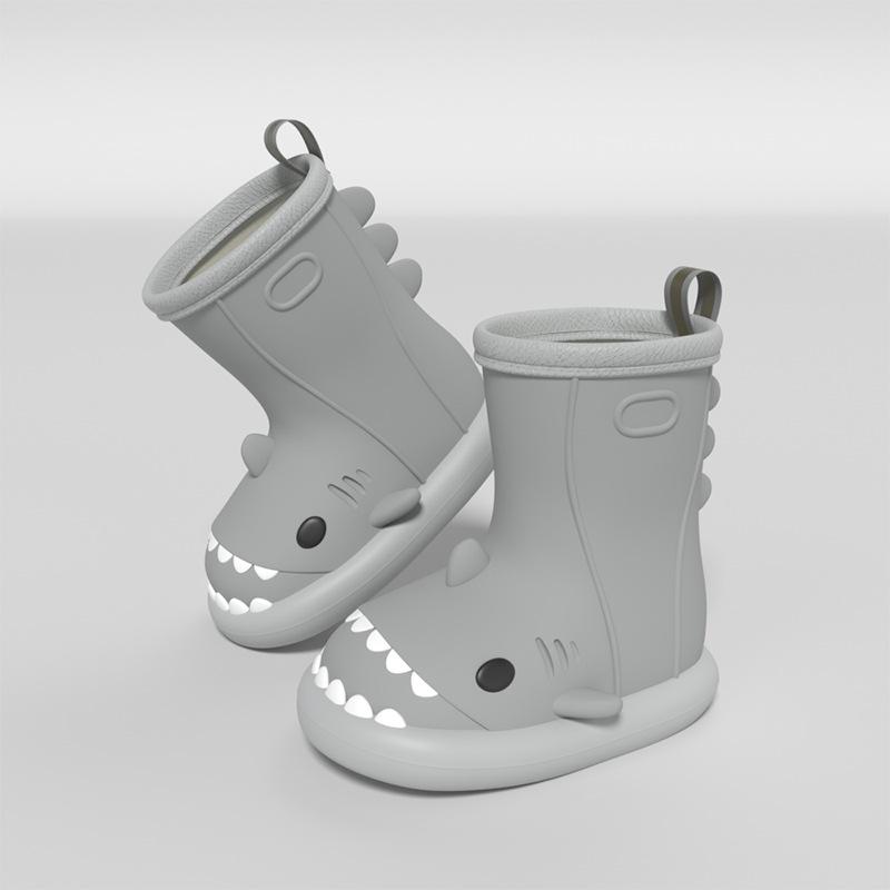 Damen Hai Regenstiefel - Niedlich, Rutschfest, Wasserdichte Gummischuhe für Drinnen/Draußen, Partnerlook, Trendiger Sommerstil