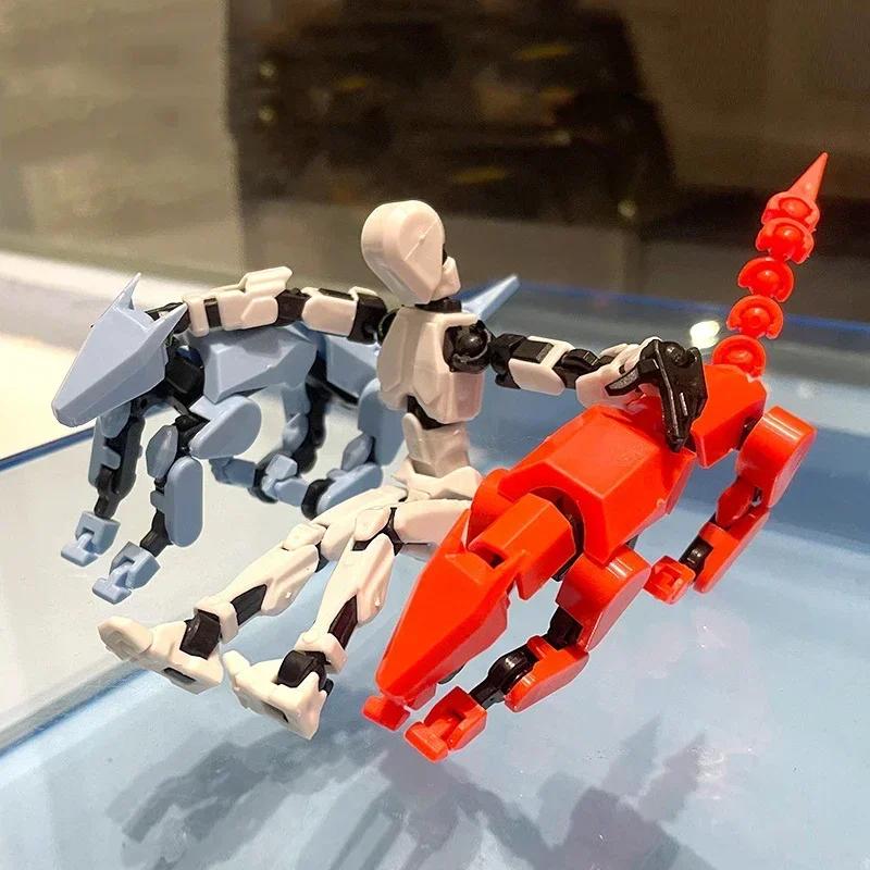 Multi-Jointed Movable Shapeshift Robot 3D Printed Mannequin Character and Dog Figures Toys Parent-children Game For Kids Gifts