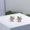 Dopamine Pink Flower Studs: Elegant French Design, High-End, Unique Atmosphere Earrings