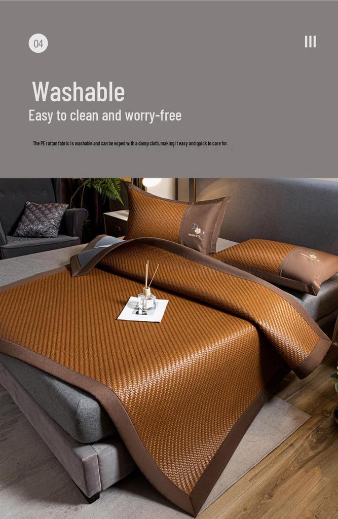 Customizable 2026 High-End Thickened Rattan Air Conditioning Mat - Foldable Ice Silk Cool Summer Mat