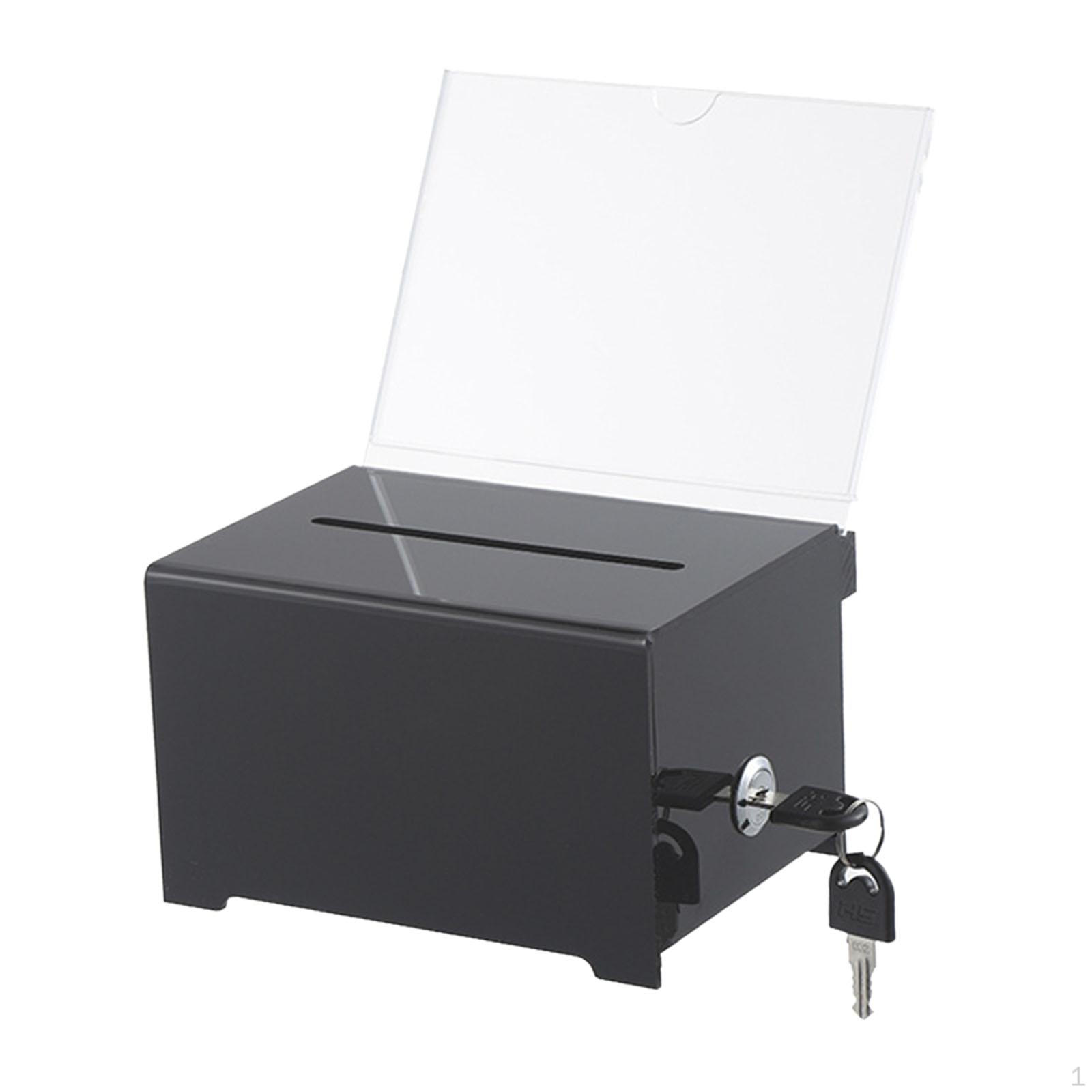 

Акриловый ящик для пожертвований с замком, лотерейный билет, держатель для знака благотворительного голосования чёрный