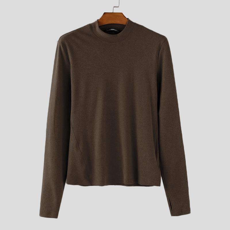 

INCERUN Spring Men s High Neck Long Sleeve Fitted T-shirts Tops Undershirts 3XL