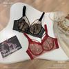 French Lingerie Lace Bra: Soft Underwire, Side Support, Adjustable Straps, and Anti-Sag for Plus Size