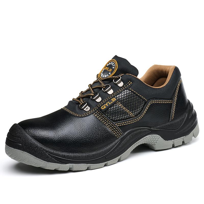 

Мода 2025 Новая мужская рабочая обувь со стальным подноском, защита от раздавливания и прокола, строительная защитная обувь с язычком, водонепроницаемая, износостойкая обувь 46