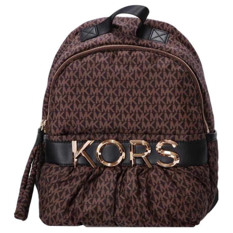 

Michael Kors Fashionable Metal Logo Decorated Polyester Backpack Women backpack Brown 30R3G3LB2B-292 Basic Set (Bag+Dust Bag)