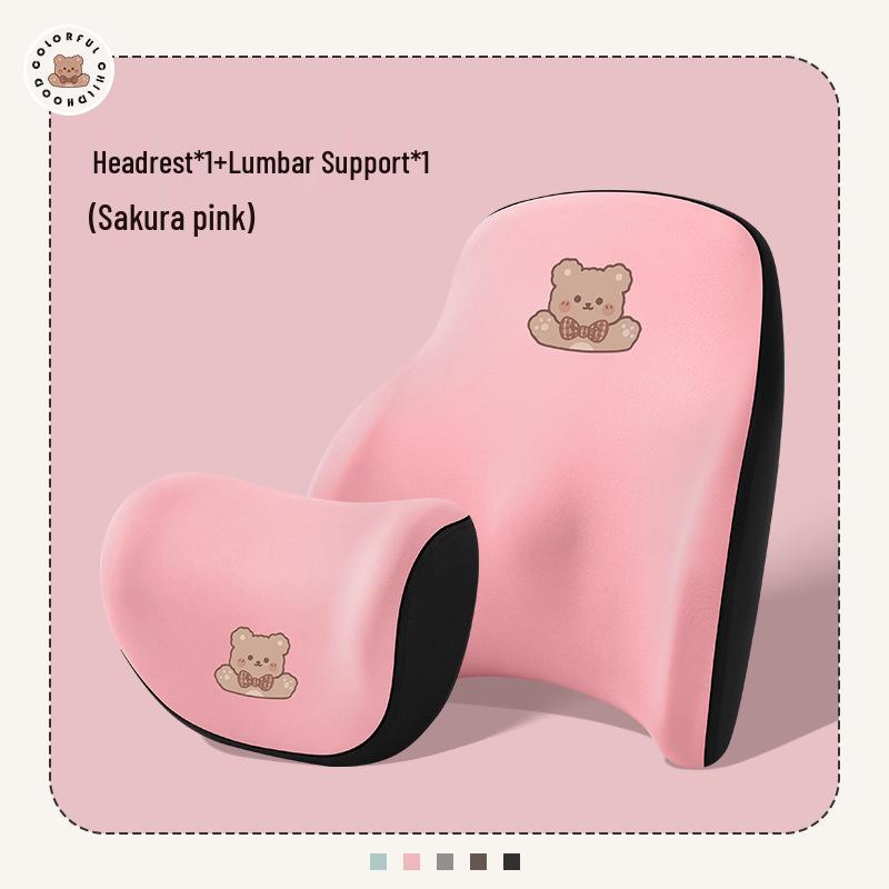 Cute Car Seat Neck and Lumbar Support Pillow