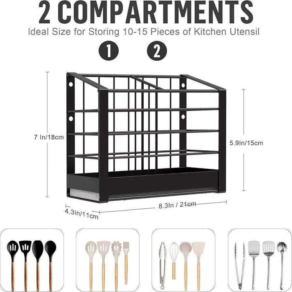Large Capacity Cooking Utensil Holder Quick Drying Countertop Utensil Stand  Kitchen