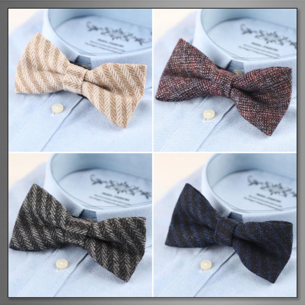[Buzz Selection] Bow Tie, Check Pattern, Business, Dress, Formal, Men's NT013 (Wine)
