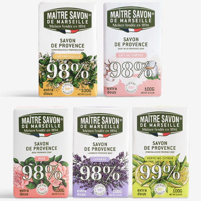 maitresavon Marseille Provence Natural Soap 100g (5 types) 100g rose