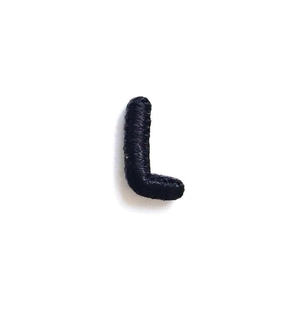 1.5cm Black Artistic Script Embroidered Letters Iron-On Patches - Set of 26
