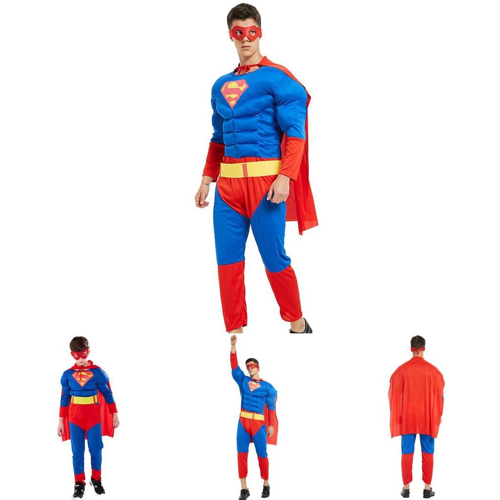 Exquisite Superman Superhero Christopher Reeve Muscle Jumpsuit For Halloween And Cosplay