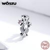 WOSTU 925 Sterling Silver Sakura vetvy Korálky Kvetina Vintage kúzla Fit Originálny prívesok na náramok