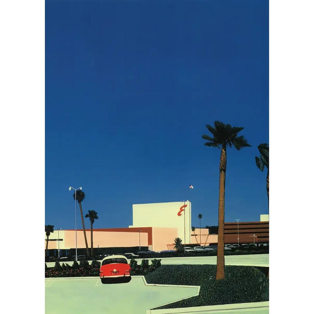 Hiroshi Nagai Vaporwave Japan Beach City Summer Canvas Print Lawn Landscape Wall Art Poster for Nordic Living Room Home Decor